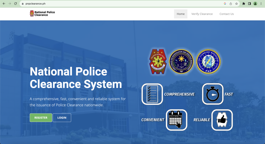 Open Police Clearance website